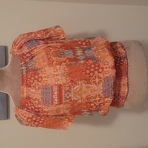 Christian Siriano Boho Elastic Neckline / Shoulder & Waist Top, Size M EUC!